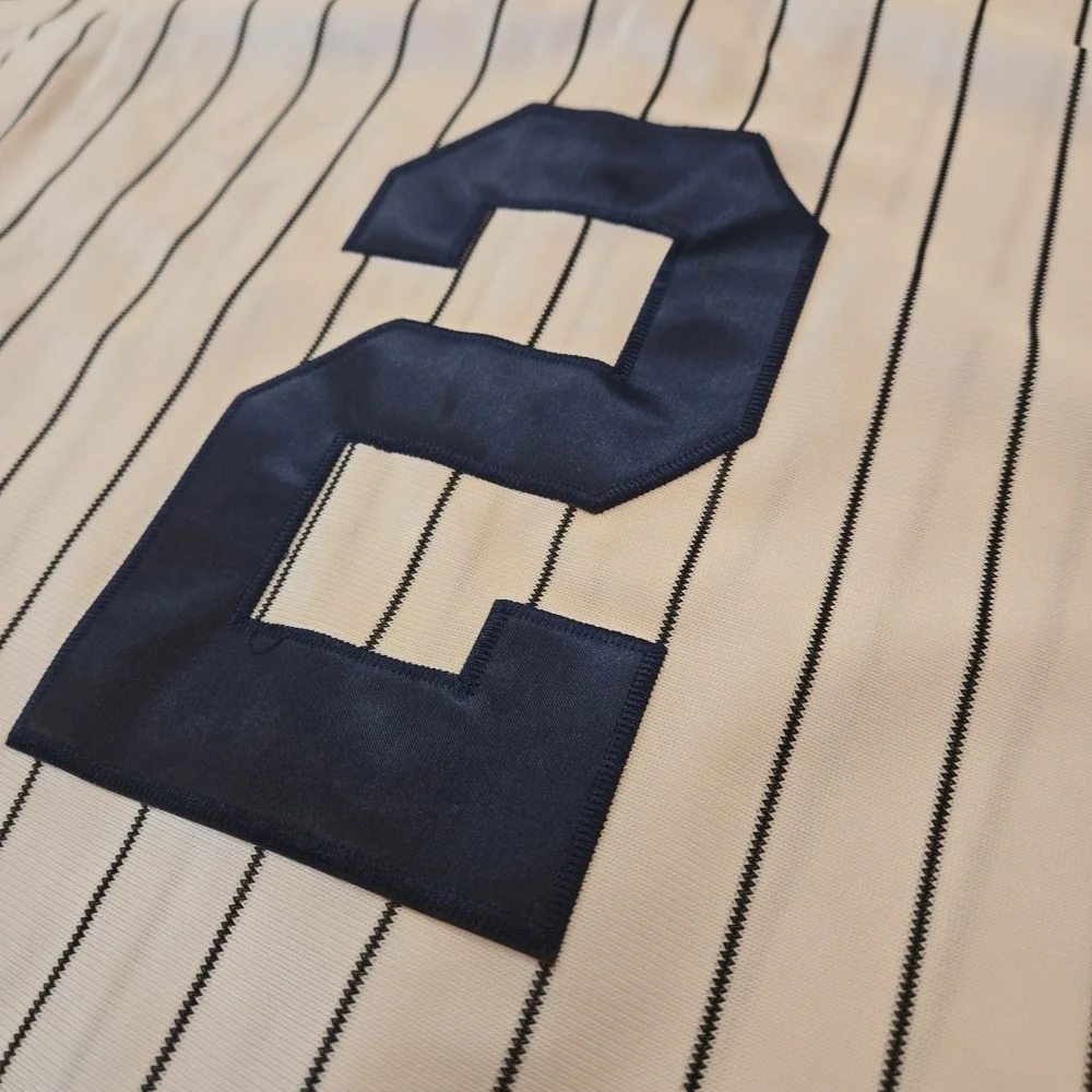 NWT Authentic Majestic Derek Jeter #2 New York Yankees Pin Stripe Jersey Size 52